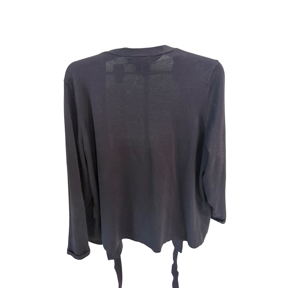 Lane Bryant Womens Black Open Front Tie Cardigan Sweater Plus Size 22/24